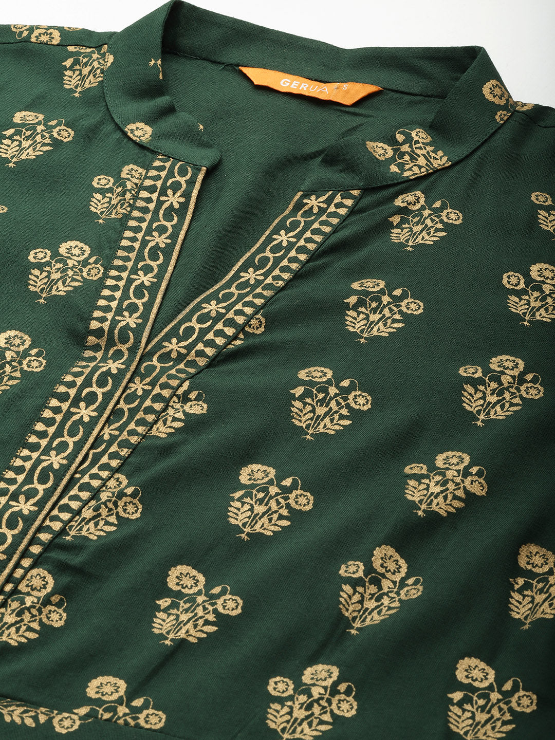  Green Printed Rayon Dress 