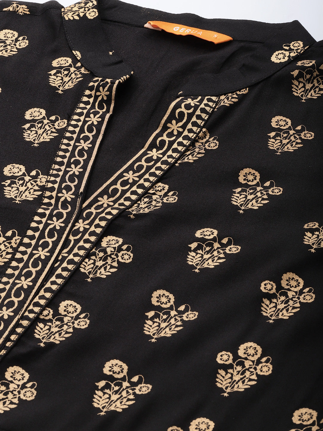  Black Printed Rayon Dress 