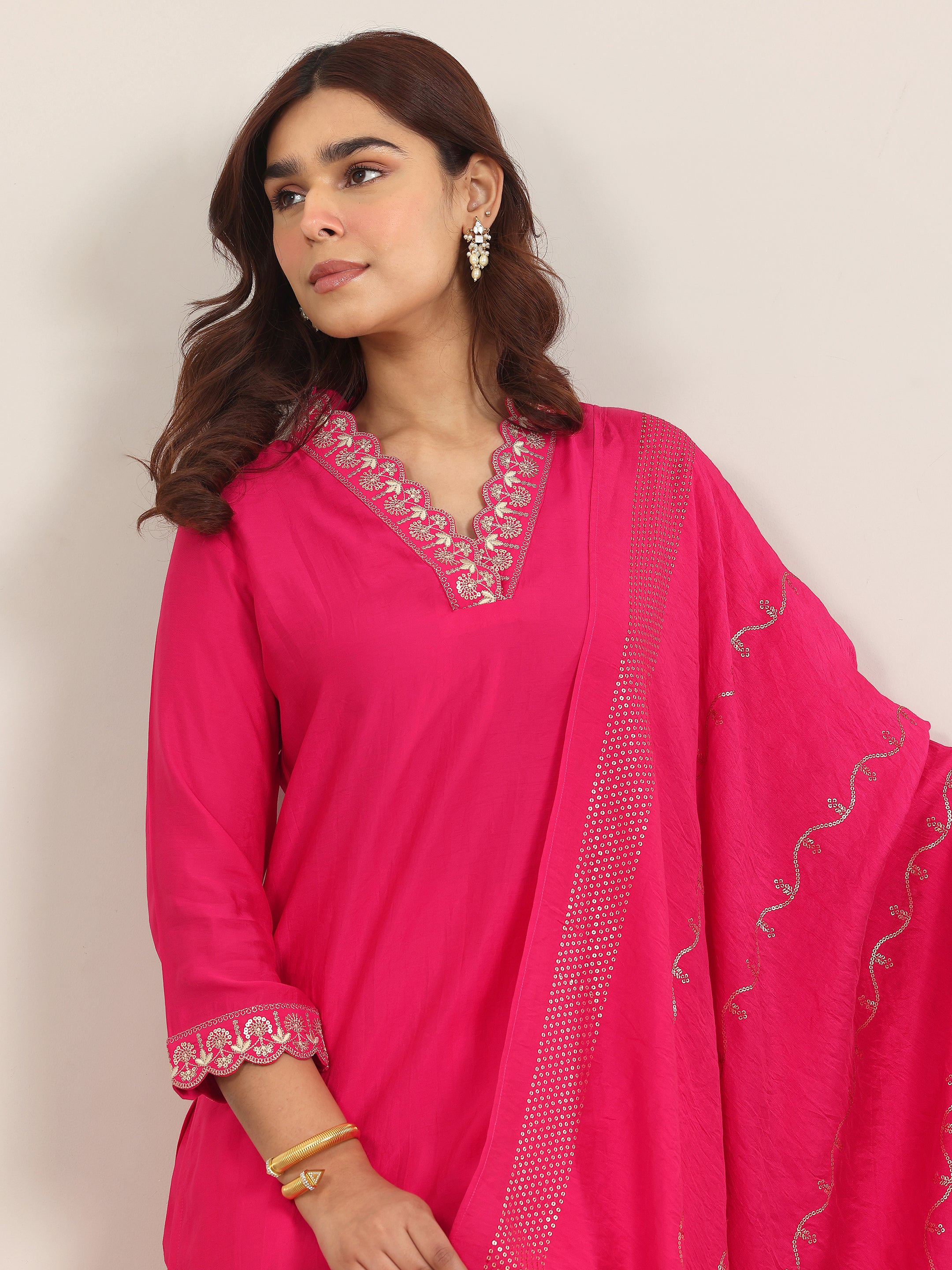 libas Pink Yoke Design Silk Blend Straight Suit With Dupatta-picture-12