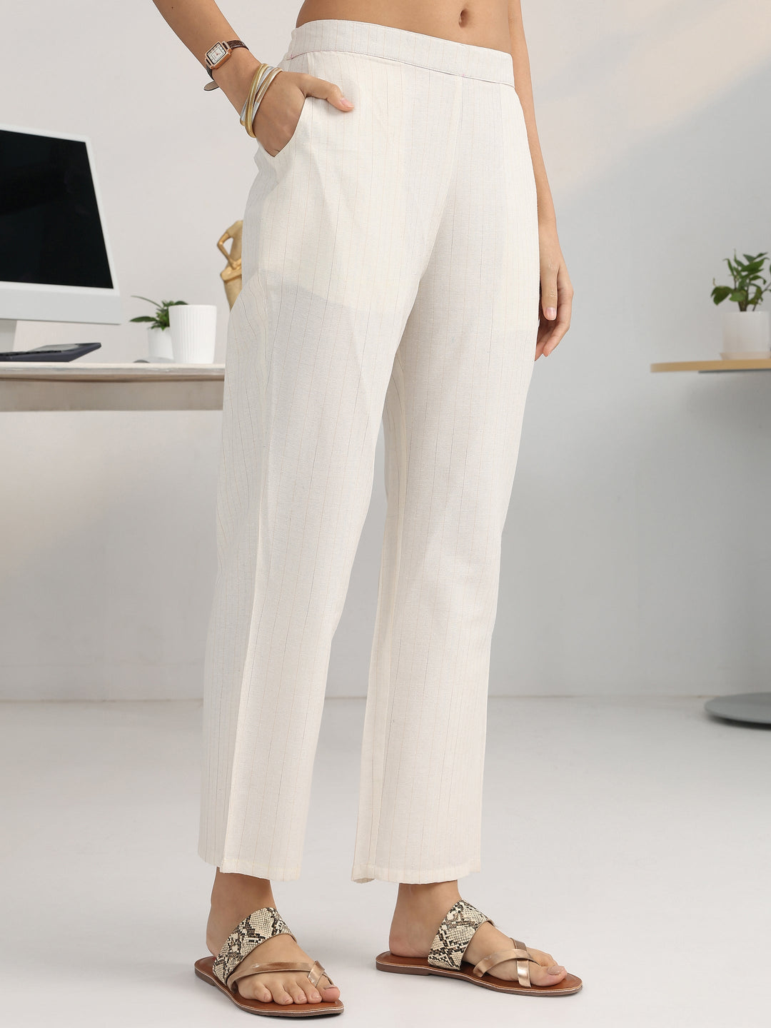  Yellow Ethnic Motif Woven Design Cotton Blend A-Line Suit Set With Dupatta 