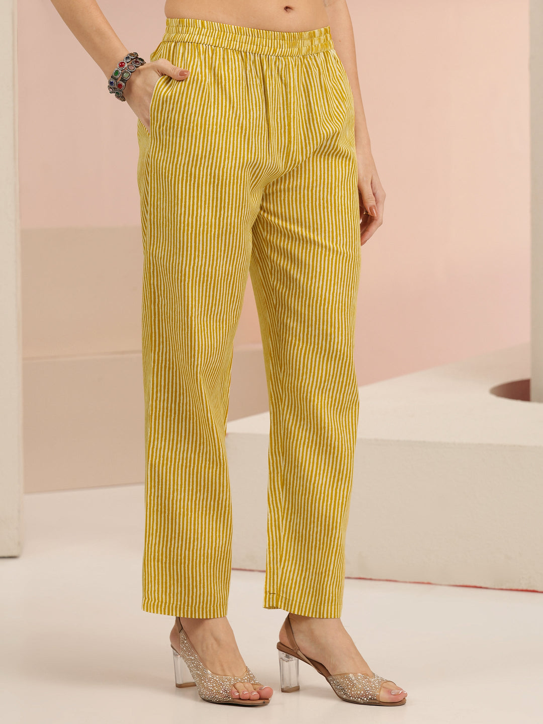 Gerua Mustard Bandhani Printed Cotton Blend Straight Suit Set 