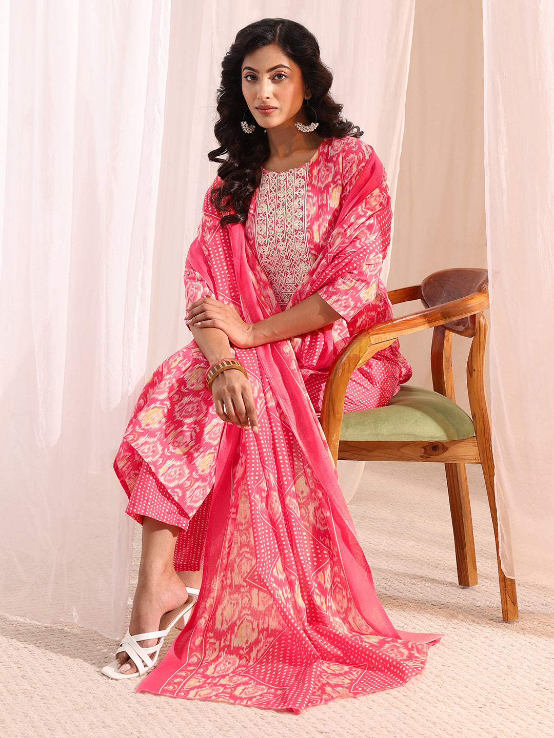 libas Coral Ethnic Printed Cotton Blend Straight Suit Set-picture-19
