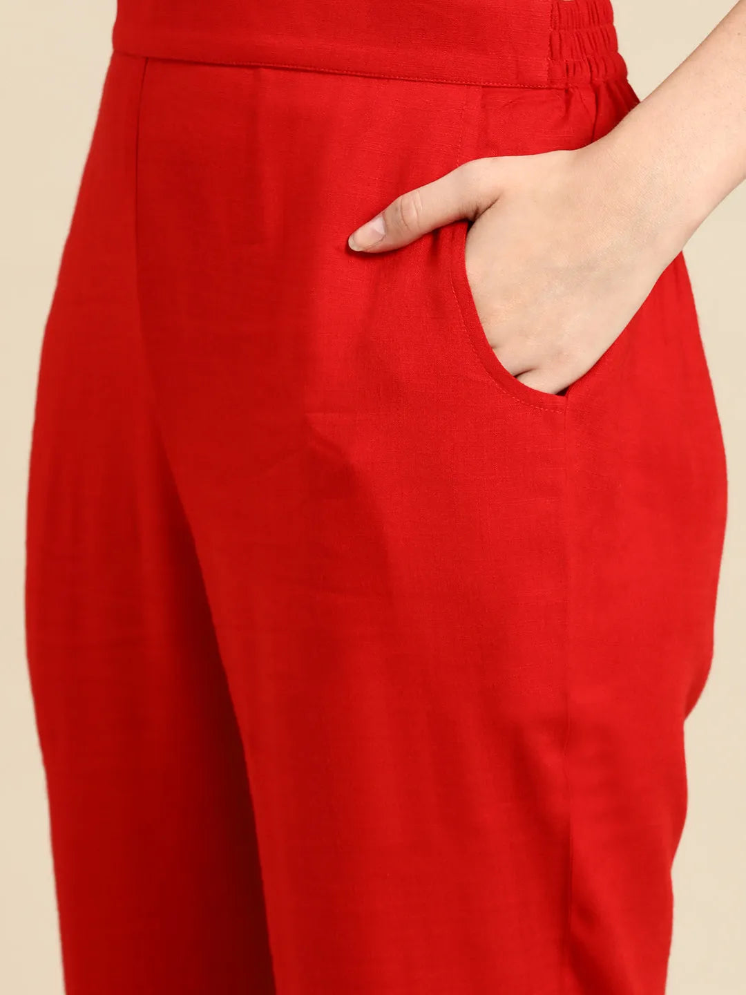  Red Solid Rayon Anarkali Suit With Dupatta 