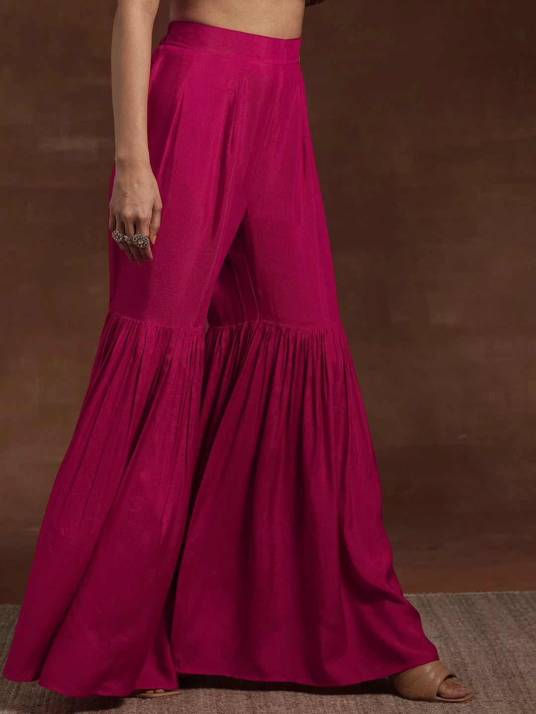  Pink Embroidered Silk Blend Co-Ords 
