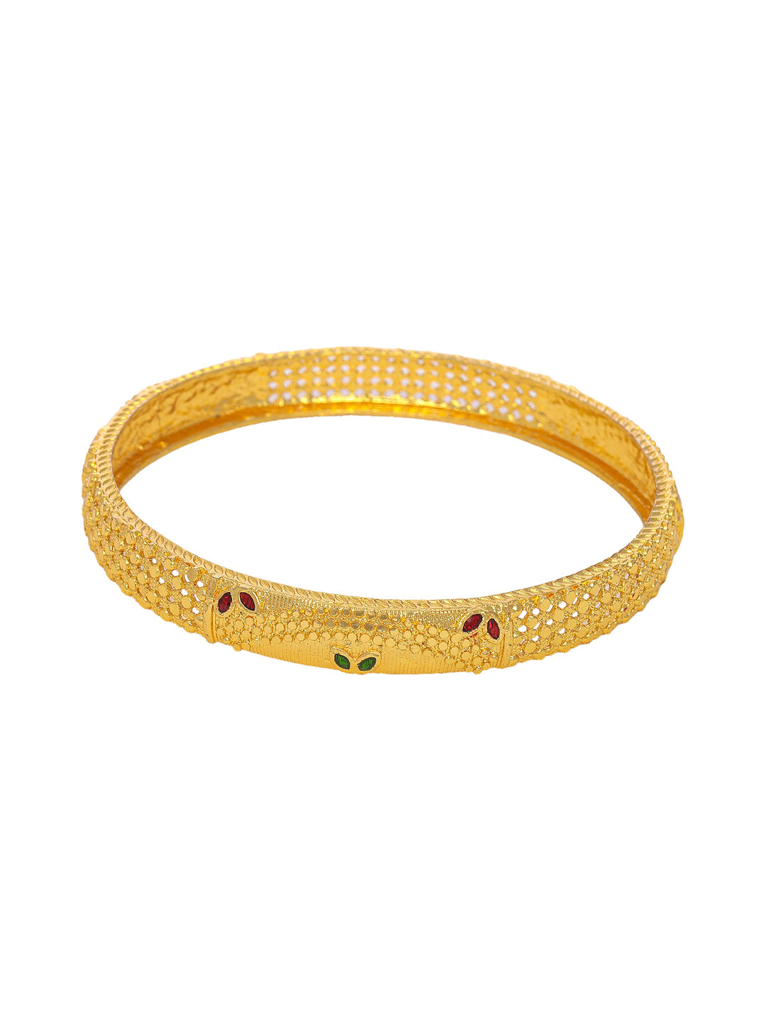  Libas Gold-Plated Filigree Brass Bangles 