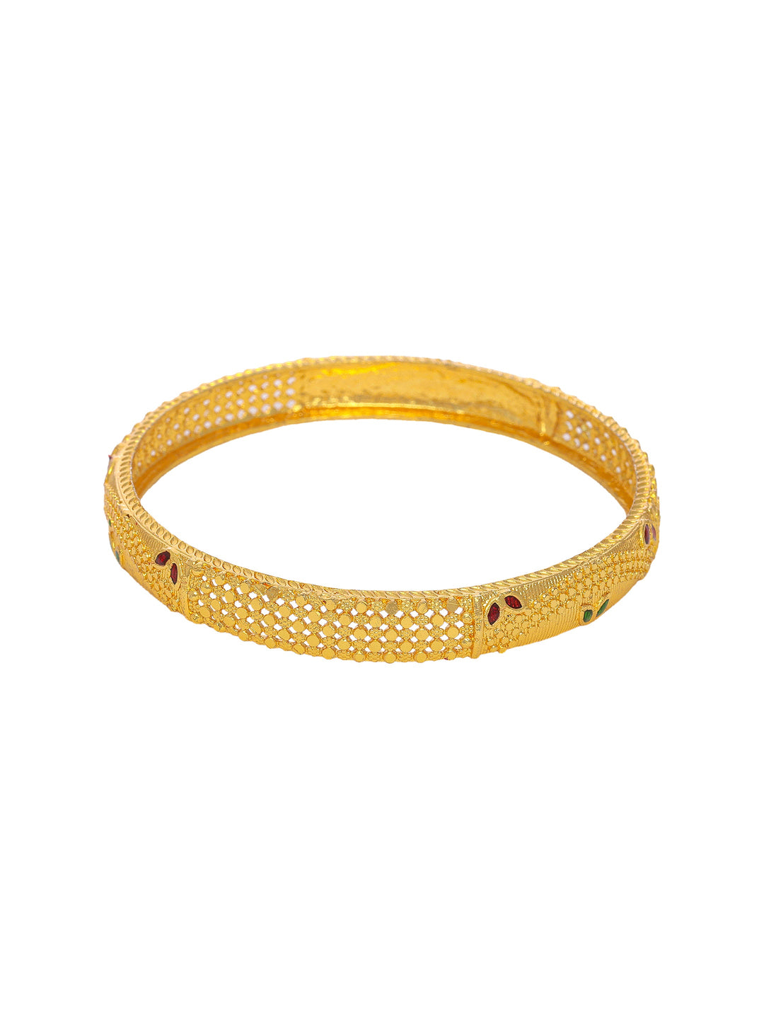  Libas Gold-Plated Filigree Brass Bangles 