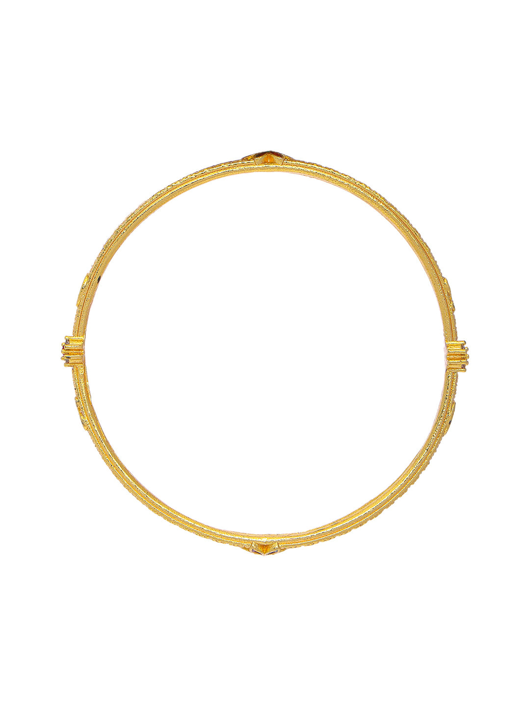 Libas Gold-Plated Meenakari Style Brass Bangles 