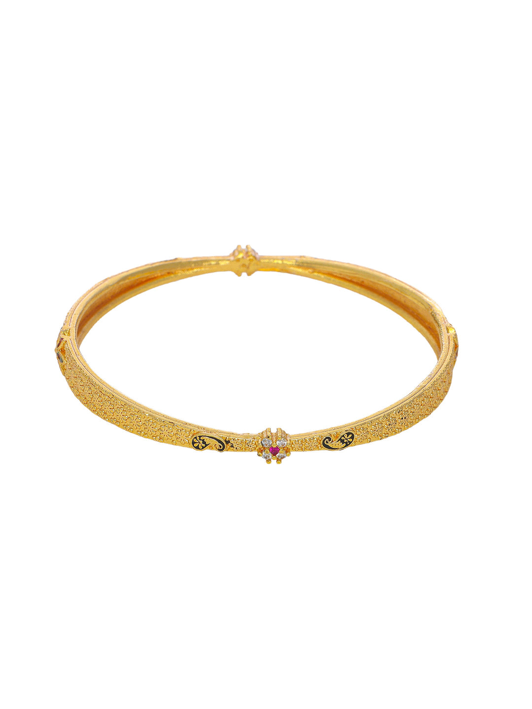  Libas Gold-Plated Meenakari Style Brass Bangles 