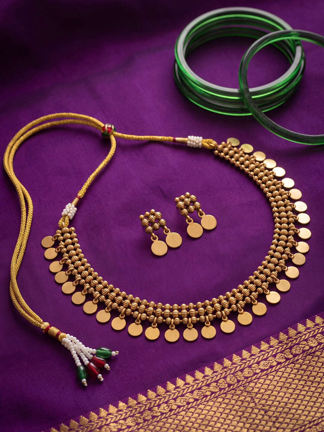  Libas Gold-Tone Statement Coin Necklace Set 