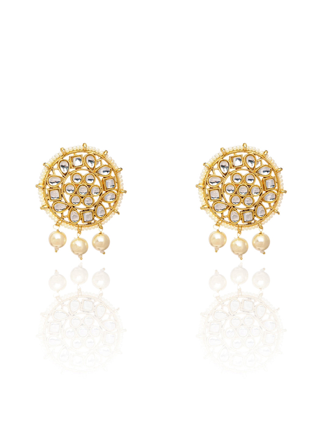  Libas Pearl Beaded Kundan Necklace Set 