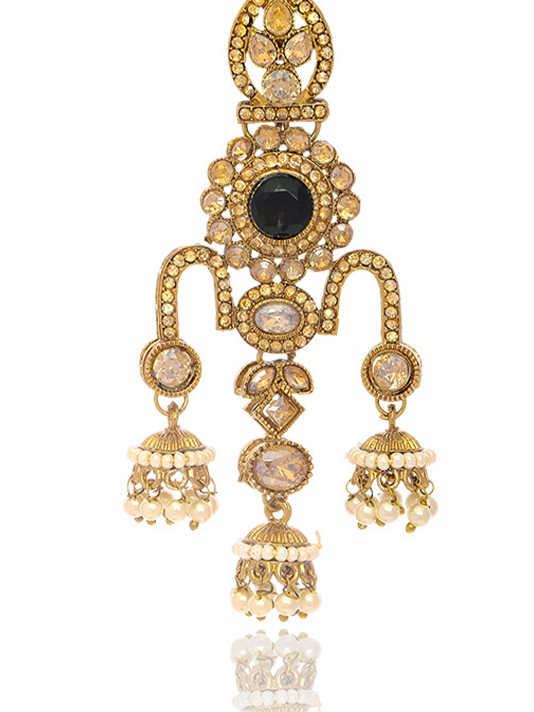  Libas Gold Plated Earrings with Pearl Drops 