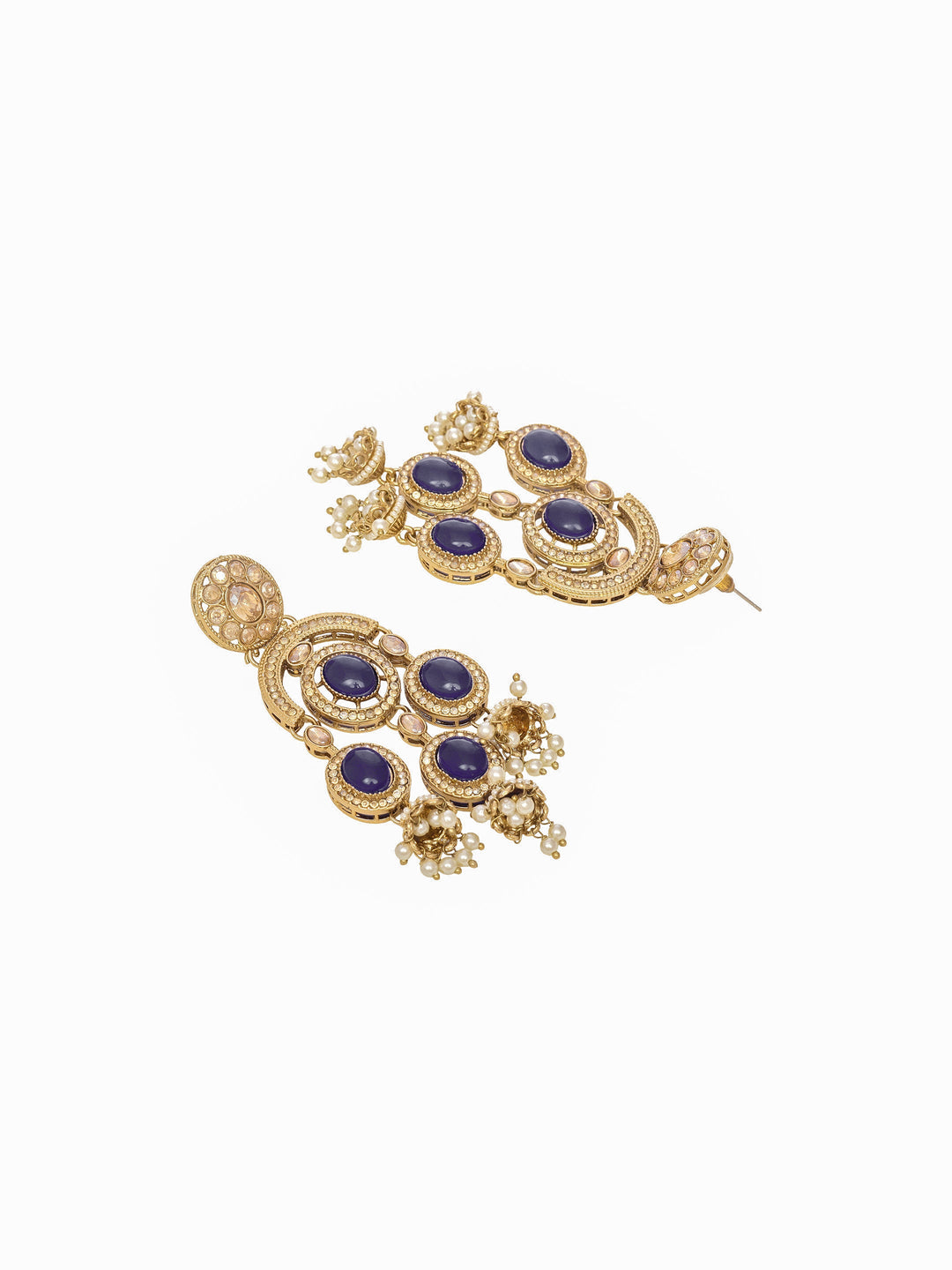  Libas Gold Plated Earrings with Pearl Drops 