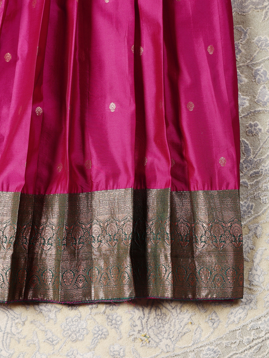  Libas Pink Brocade Semi-Stitched Lehenga Choli 