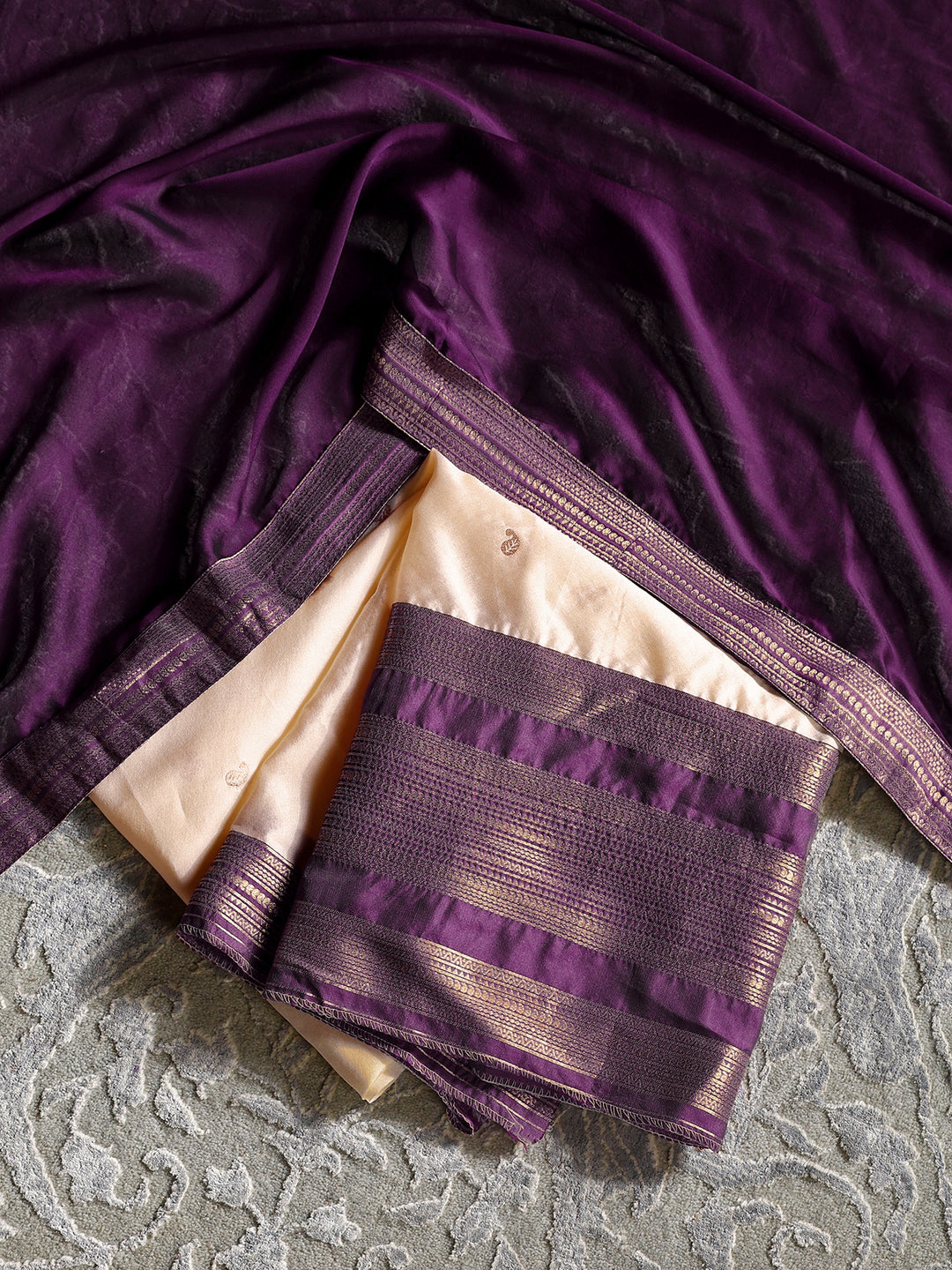  Libas Cream Brocade Semi-Stitched Lehenga Choli 