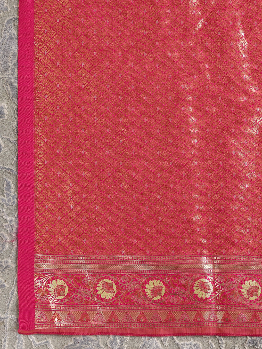  Libas Green Woven Design Silk Blend Semi-Stitched Lehenga Choli 