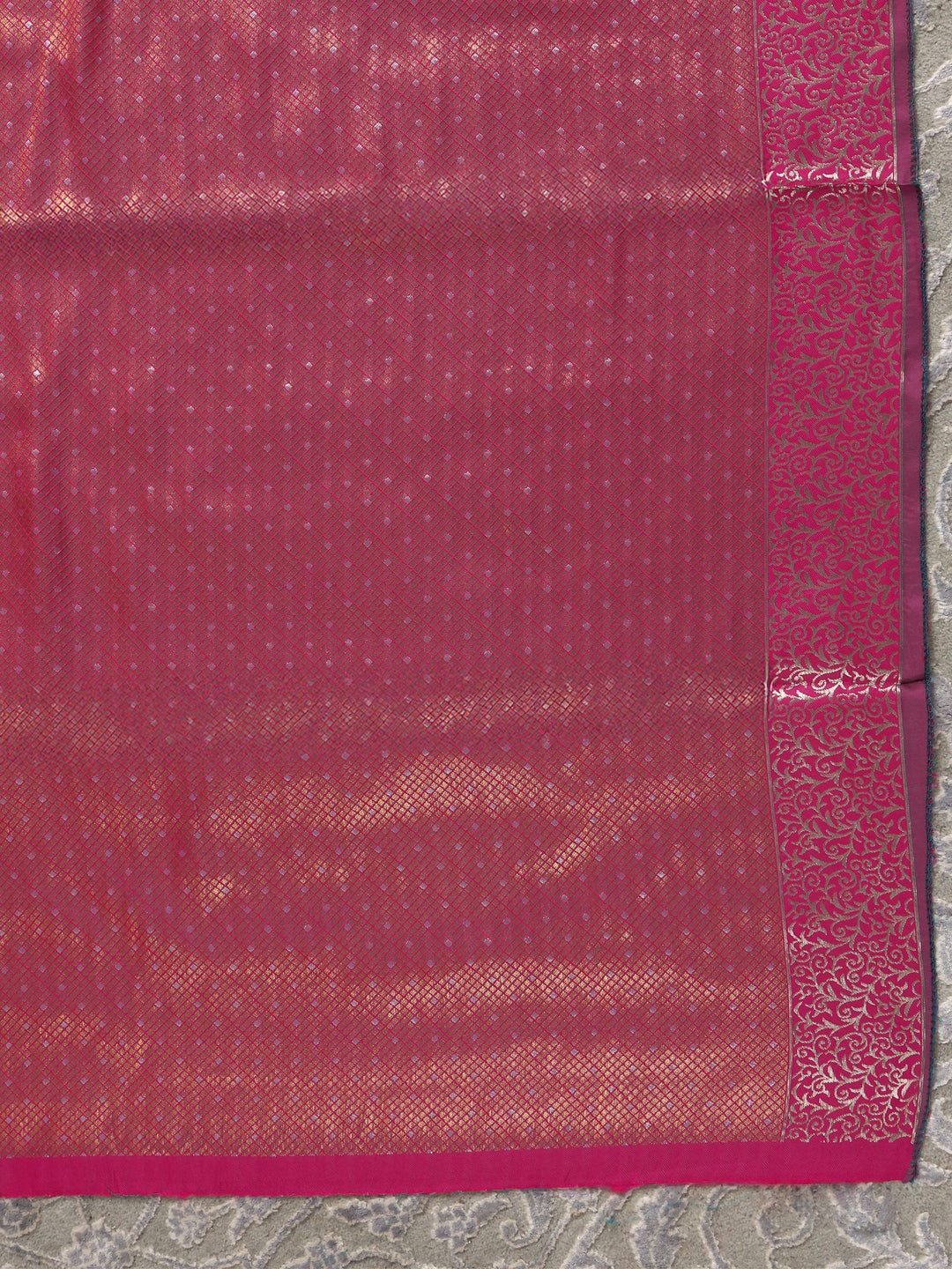  Libas Green Woven Design Silk Blend Semi-Stitched Lehenga Choli 