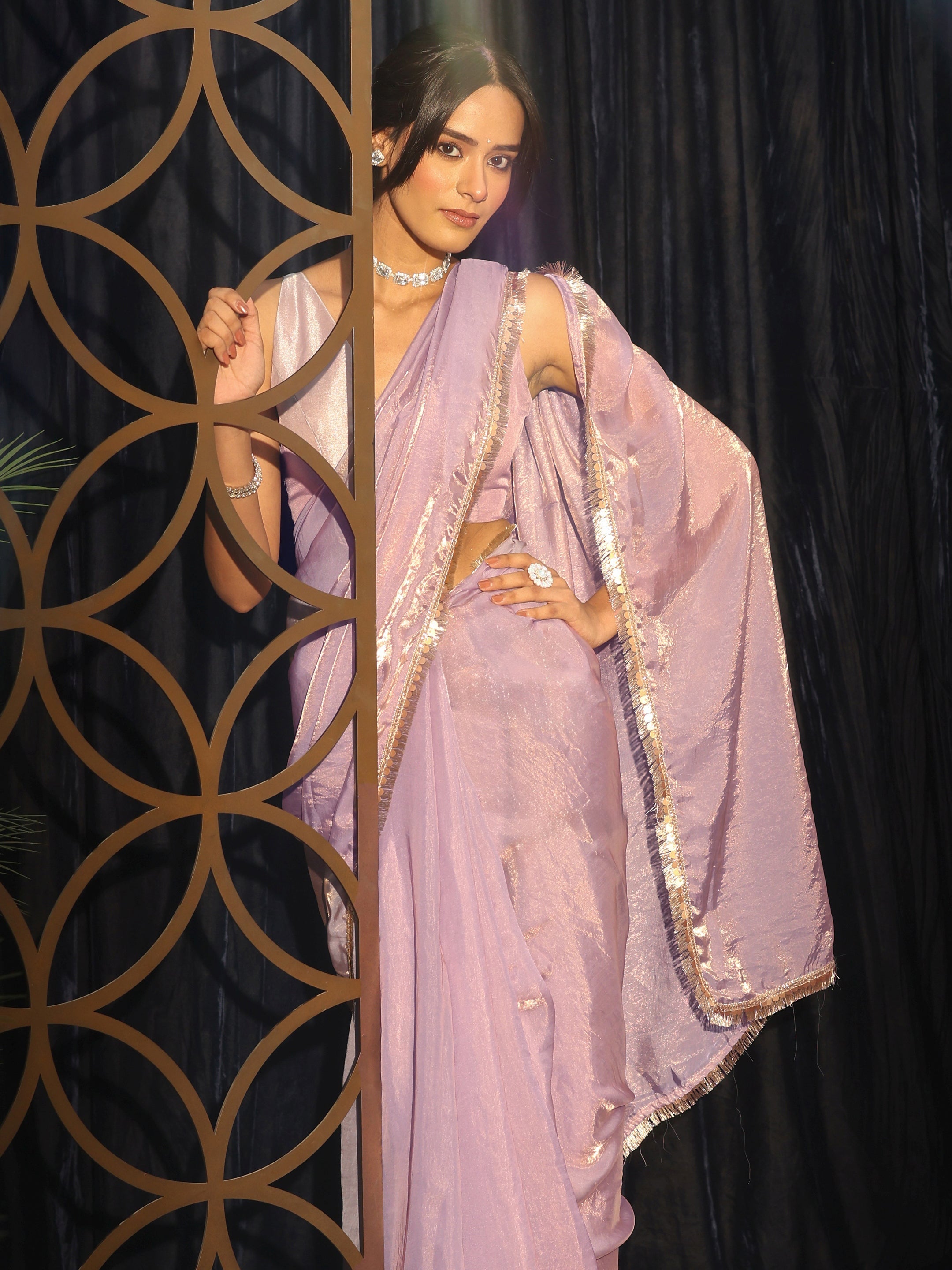 libas Lavender Silk Blend Saree-picture-19