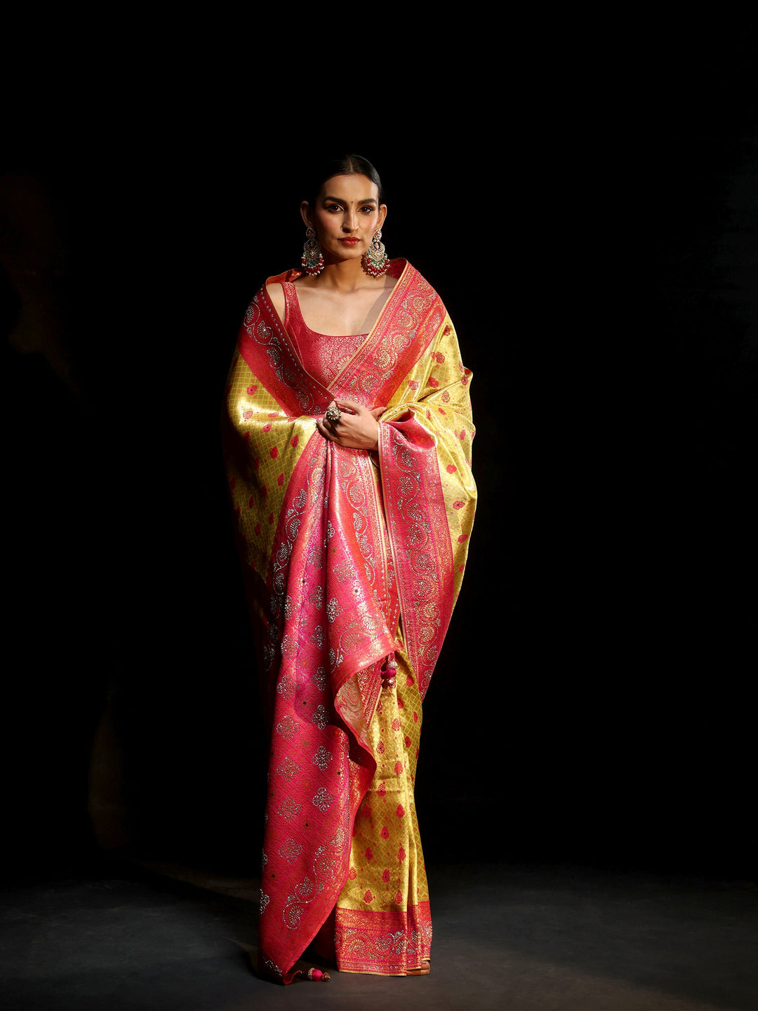  Libas Art Green Banarasi Silk Blend Saree 