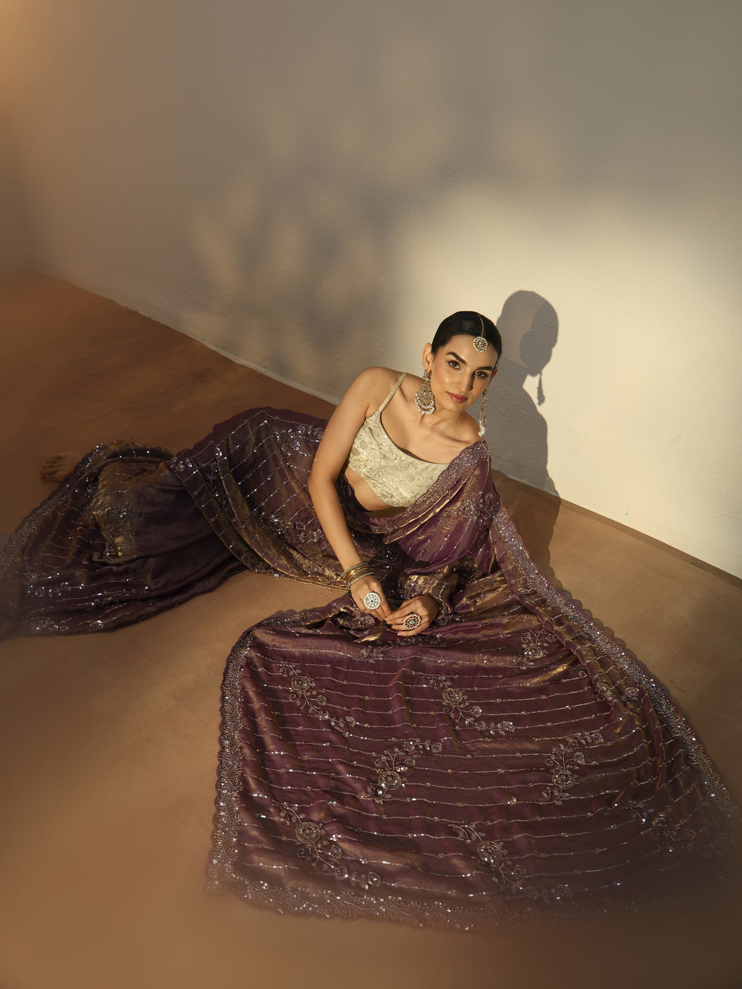  Libas Art Lavender Embellished Saree 