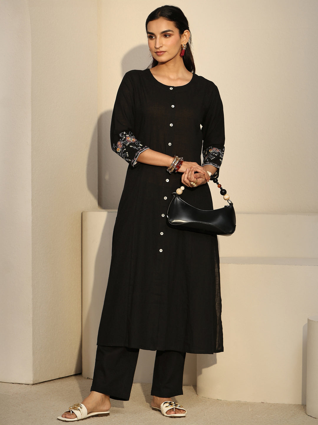  Libas Black Cotton Co-Ord Set 
