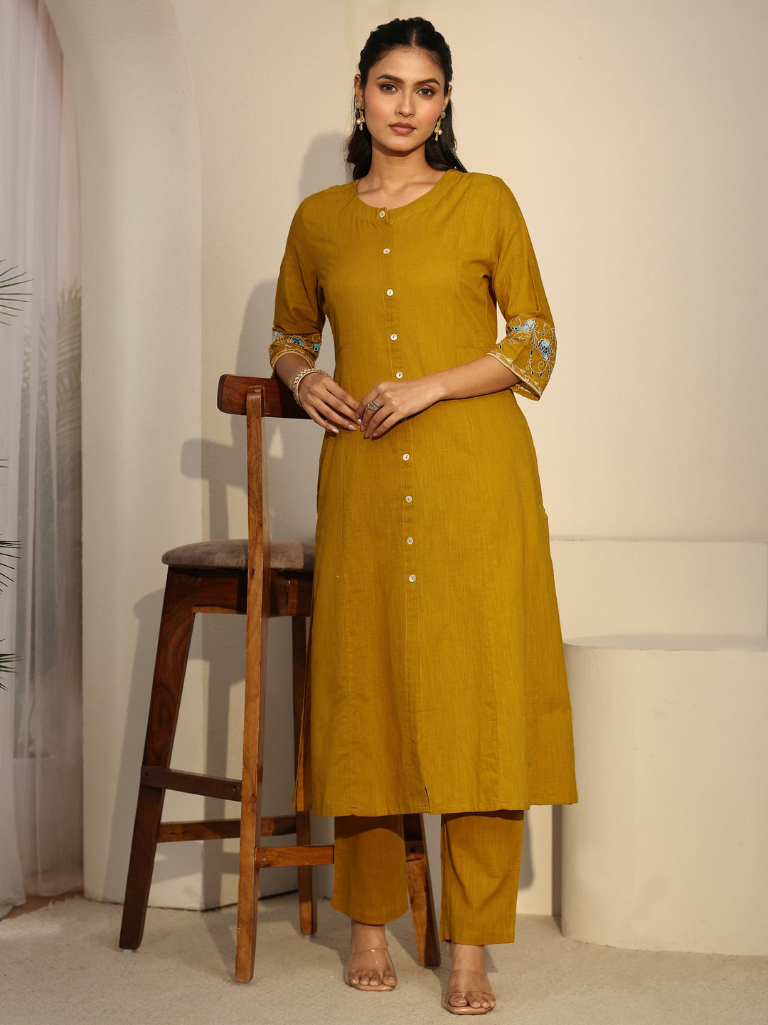  Libas Mustard Cotton Co-Ord Set 