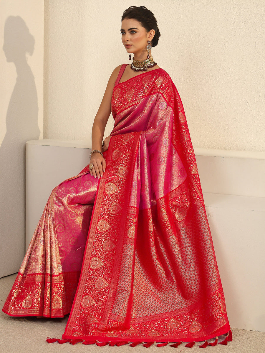 Libas Store Layout Buy Libas Pink Leaf Woven Design Brocade Saree Online at Rs.2239 | Libas