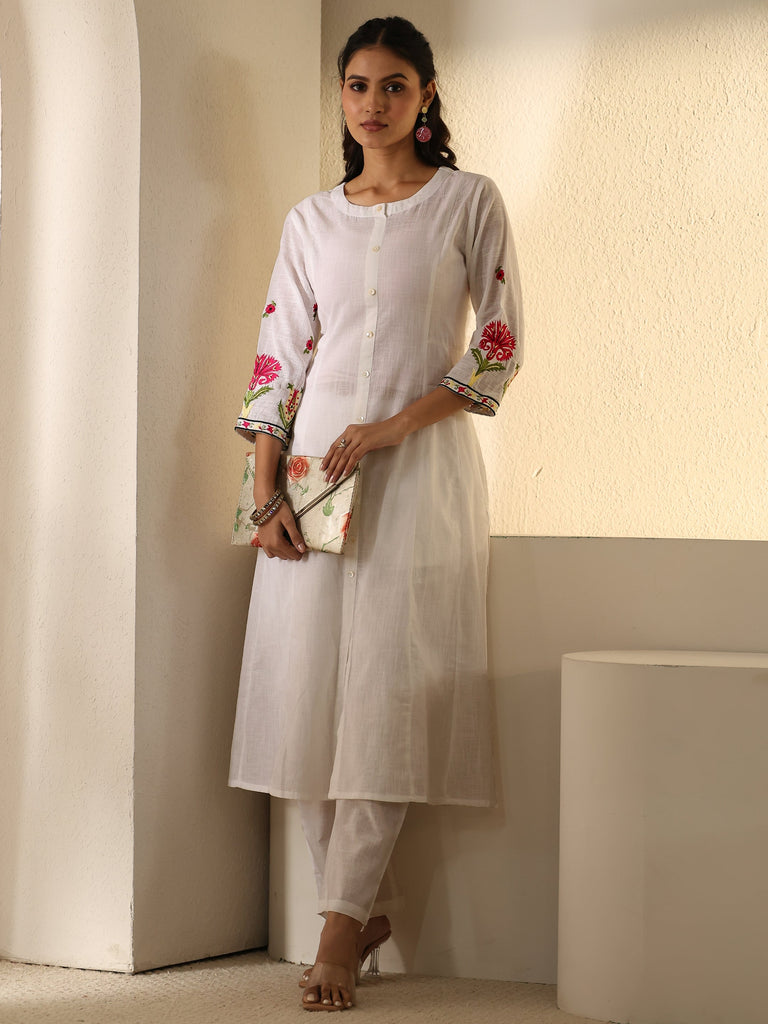 Libas White Cotton Co-Ord Set