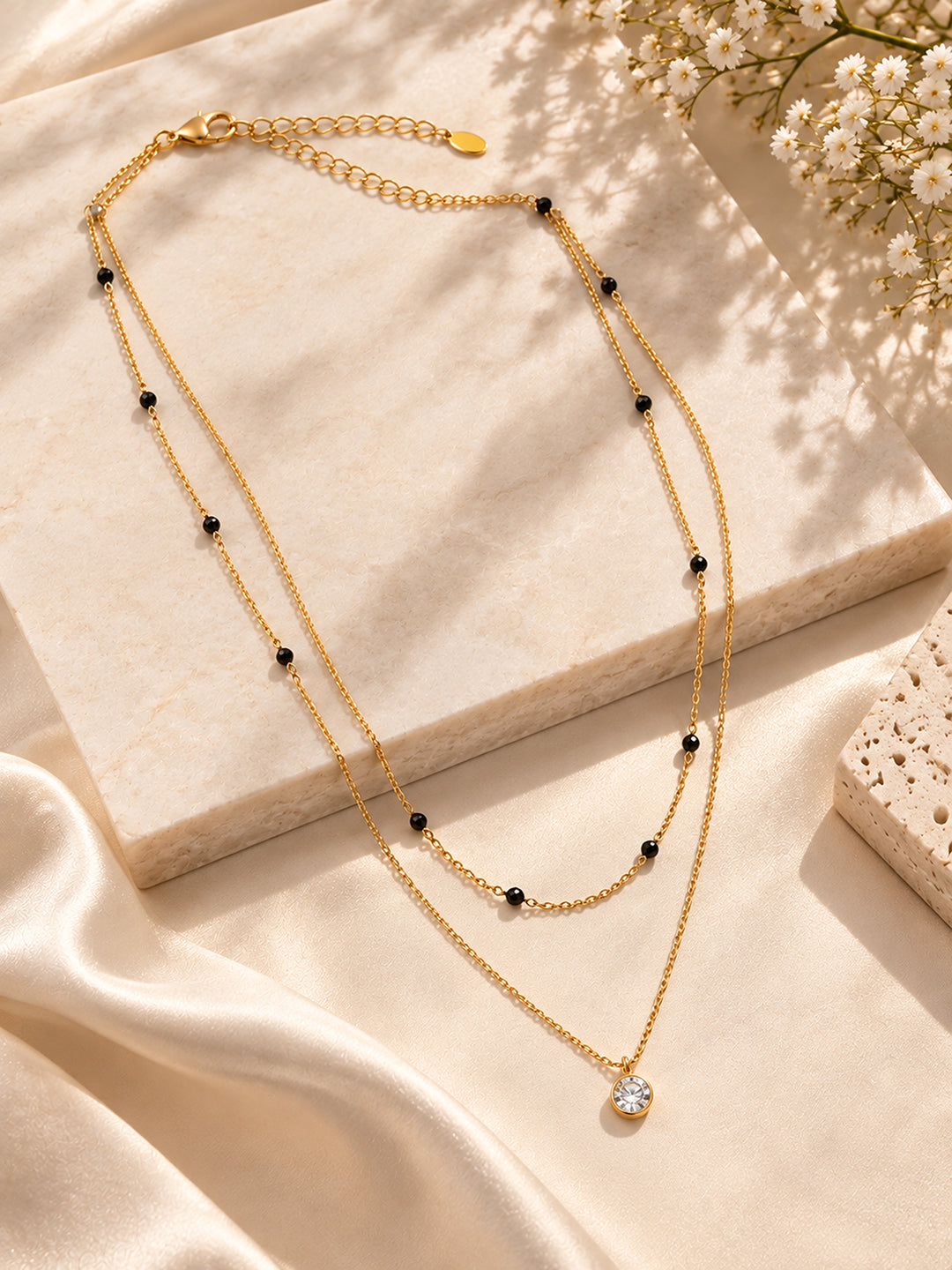  Libas Double-Layered Pearl Pendant 18K Gold Plated Mangalsutra 
