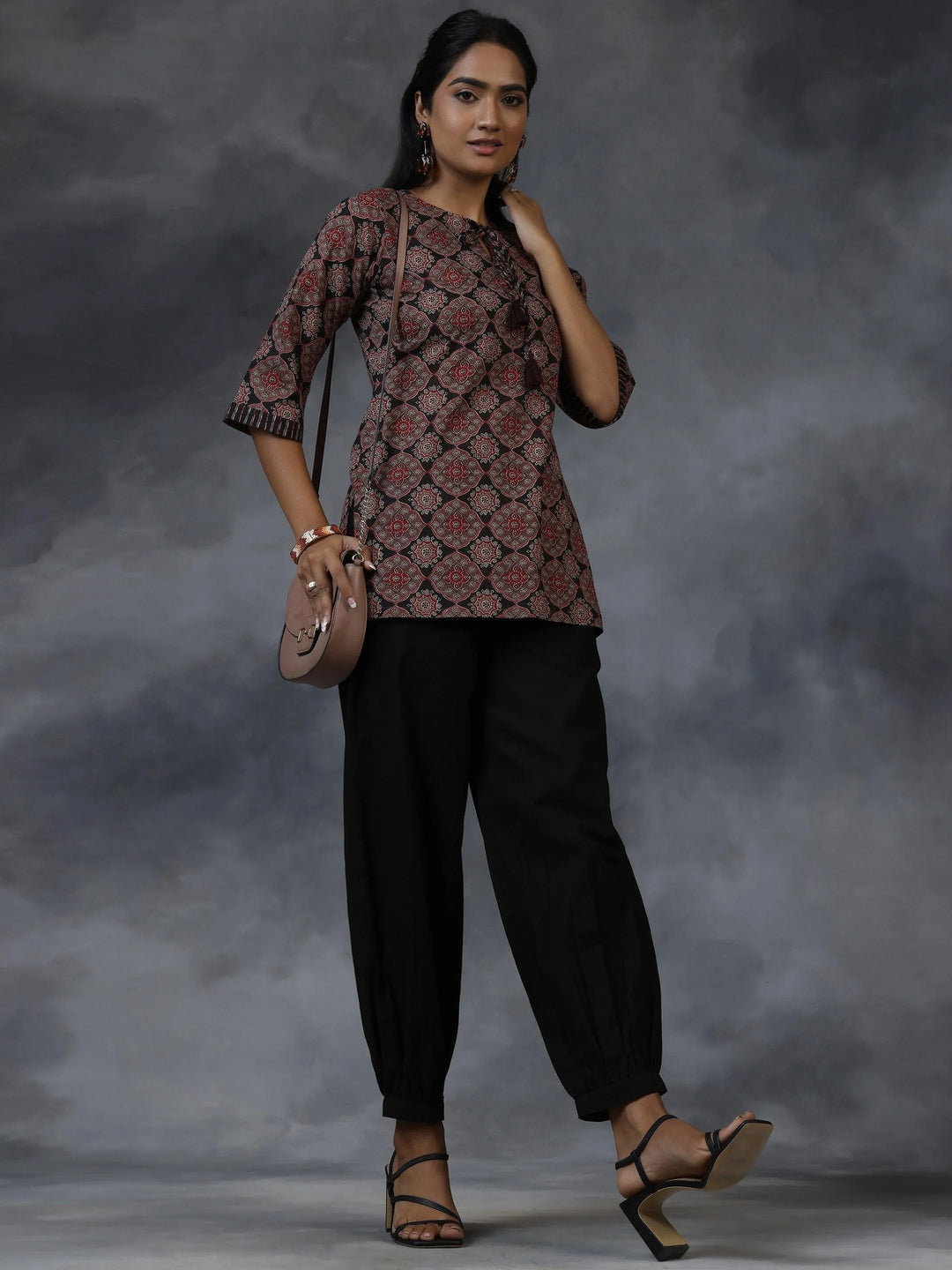 Black Solid Cotton Salwar - Libas 