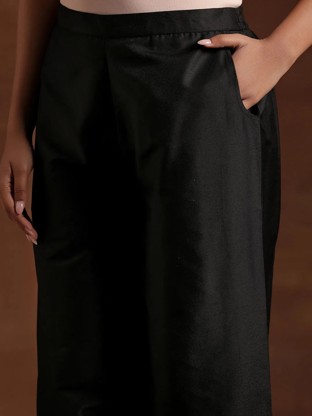  Black Solid Silk Salwar 