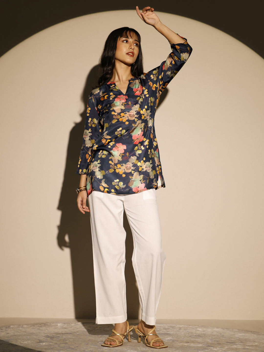  White Solid Cotton Trouser 