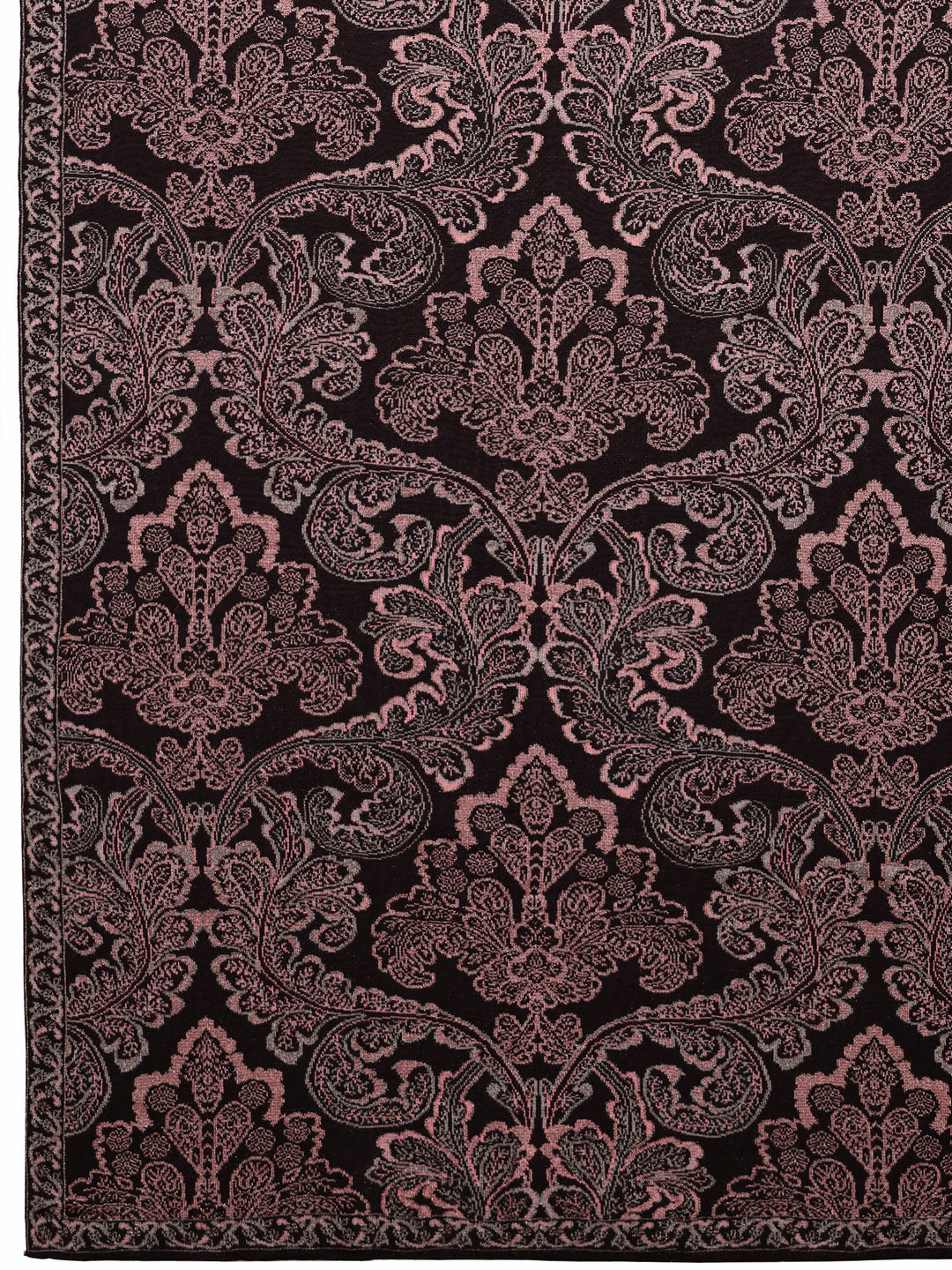  Black Woven Design Wool Wrap Shawl  