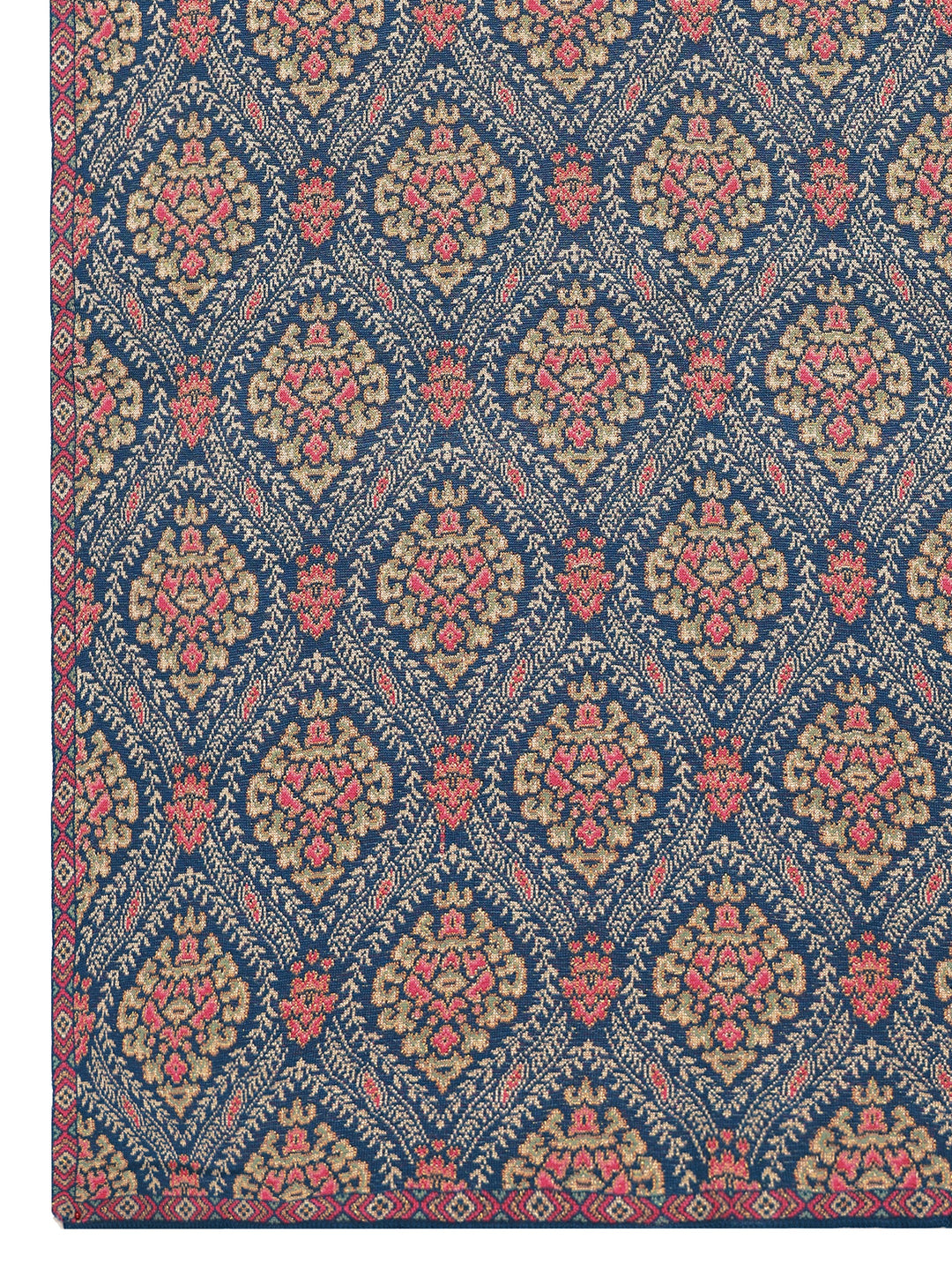  Blue Woven Design Wool Wrap Shawl  