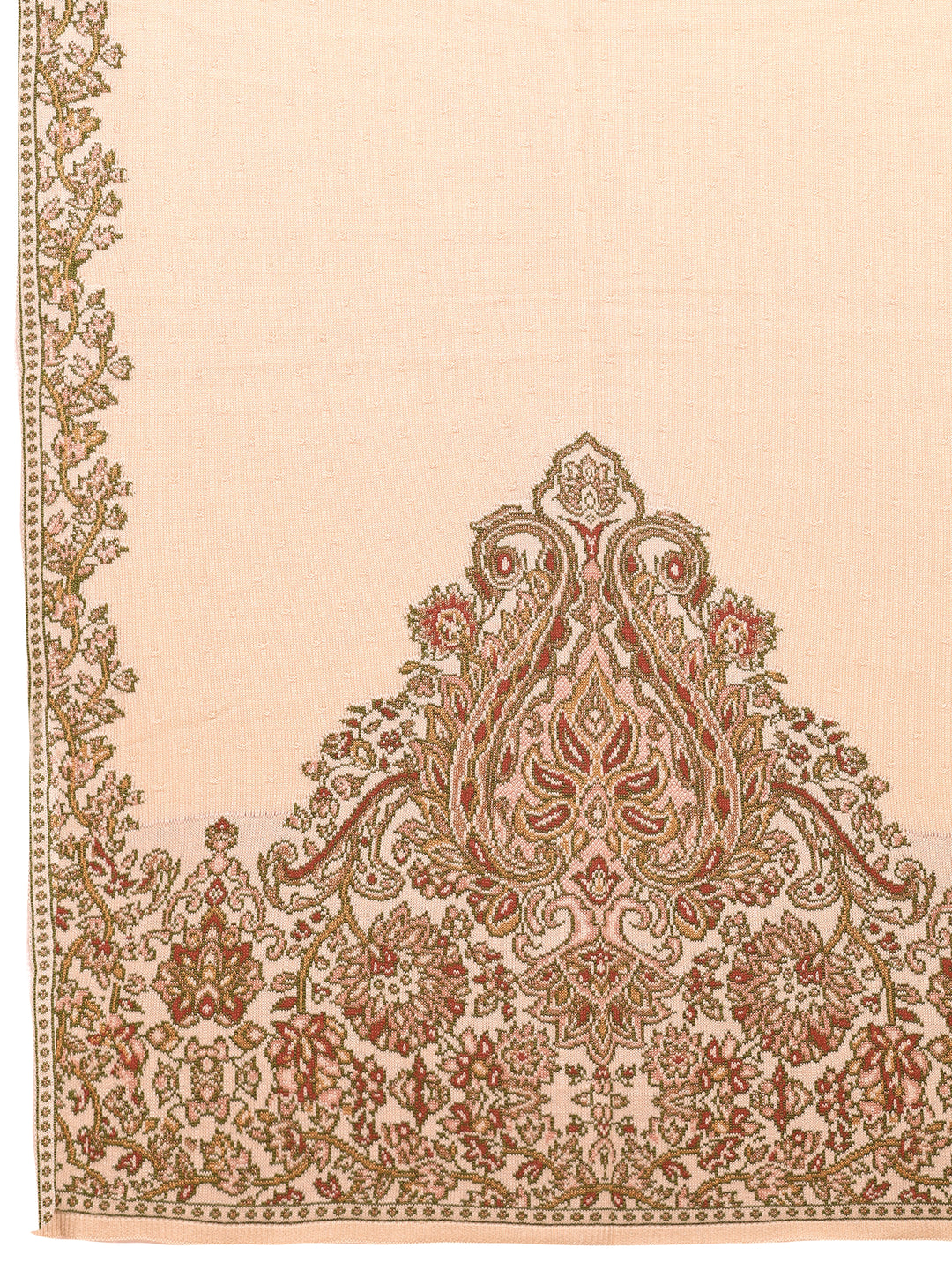  Cream Woven Design Wool Wrap Shawl  