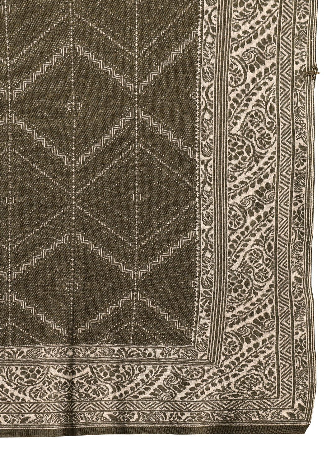  Libas Muted Moss Green Knitted Acrylic Wrap Shawl 