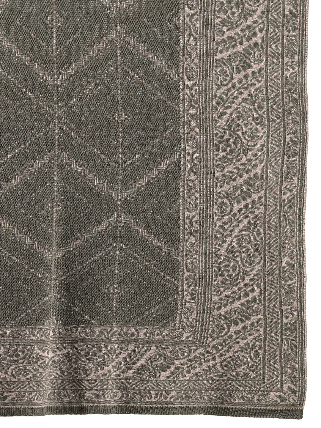  Libas Muted Moss Green Knitted Acrylic Wrap Shawl 