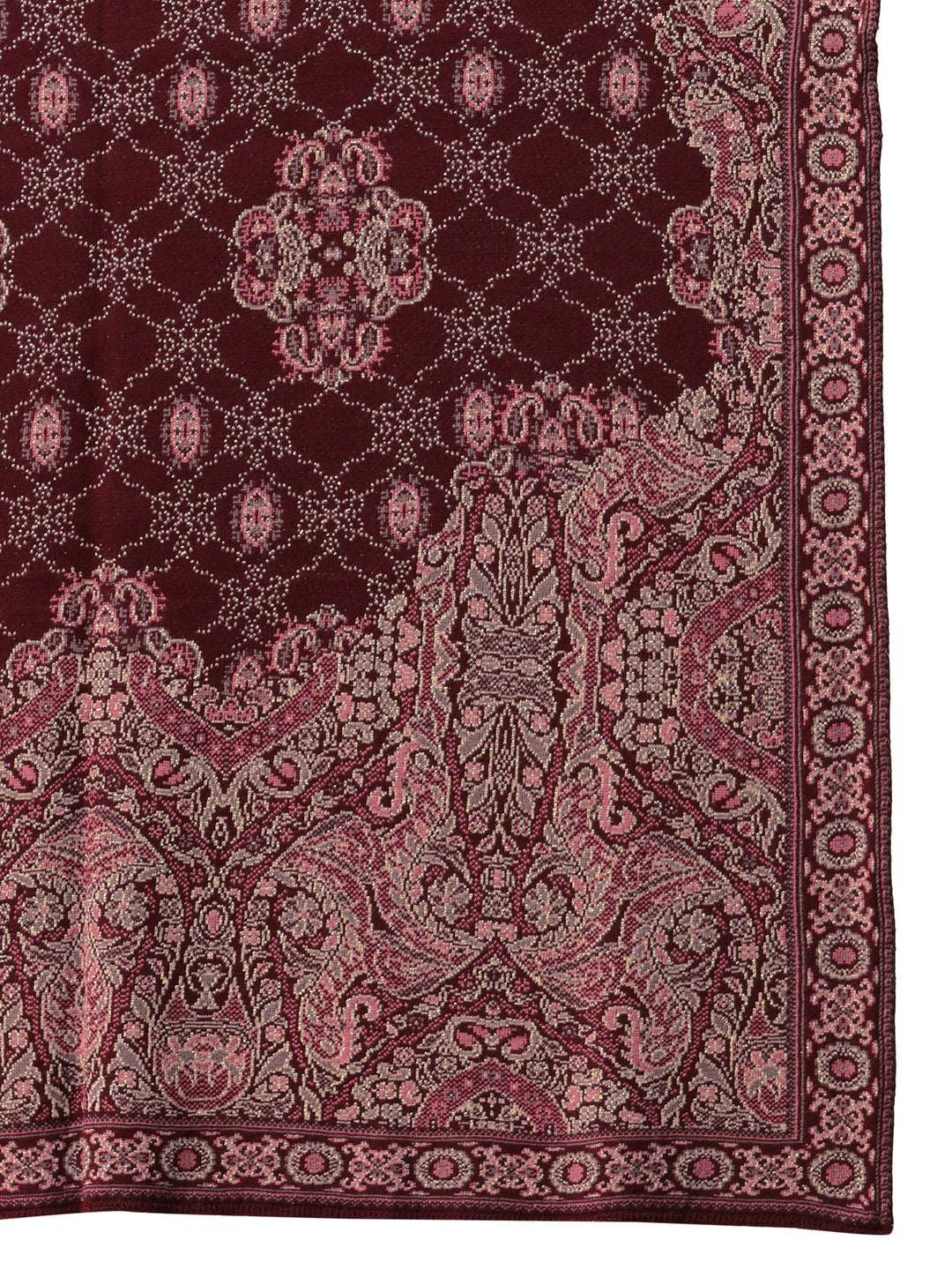 Libas Maroon Knitted Acrylic Wrap Shawl 