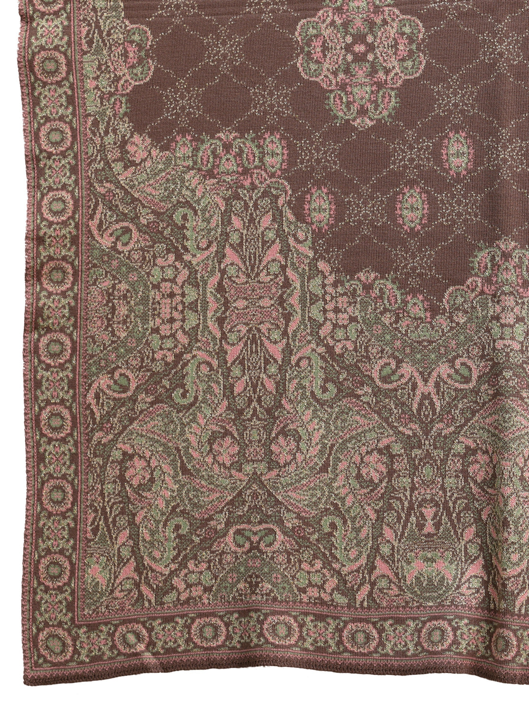  Libas Mauve Floral Knitted Acrylic Wrap Shawl 