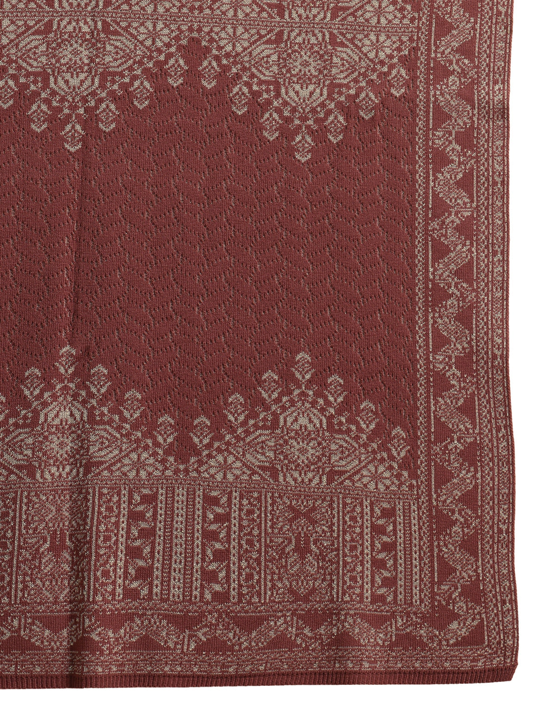  Libas Dusty Pink Ethnic Knitted Acrylic Wrap Shawl 