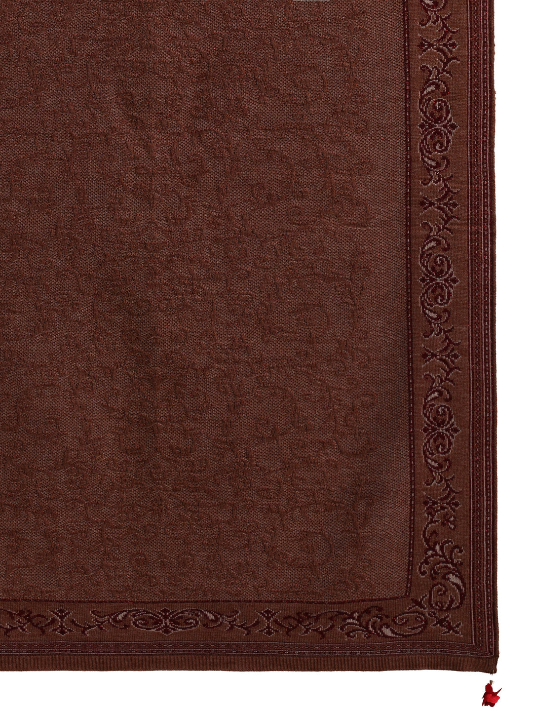  Libas Brown Ethnic Embrodiered Acrylic Wrap Shawl 