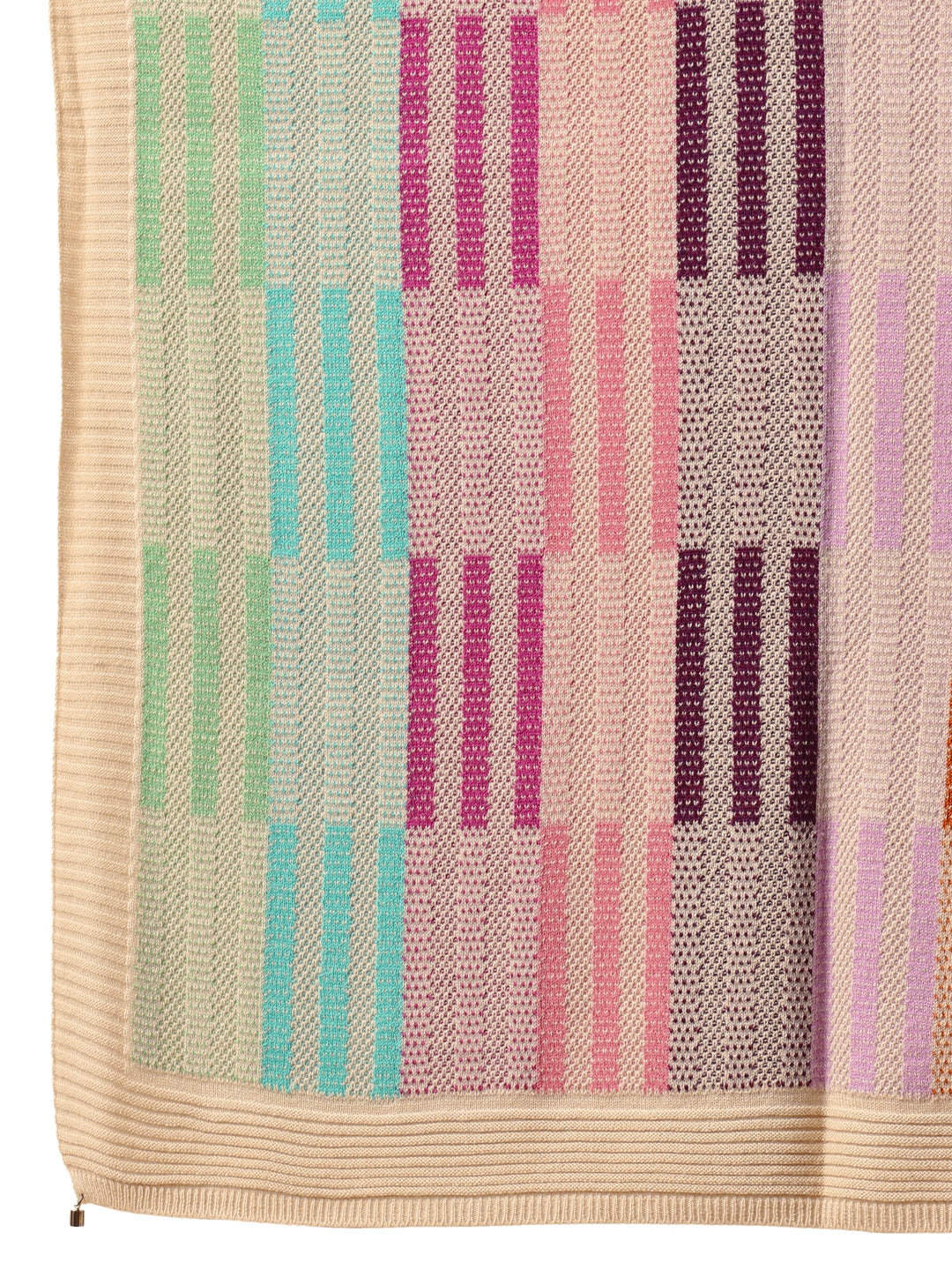  Libas Off White Geometric Knitted Acrylic Wrap Shawl 