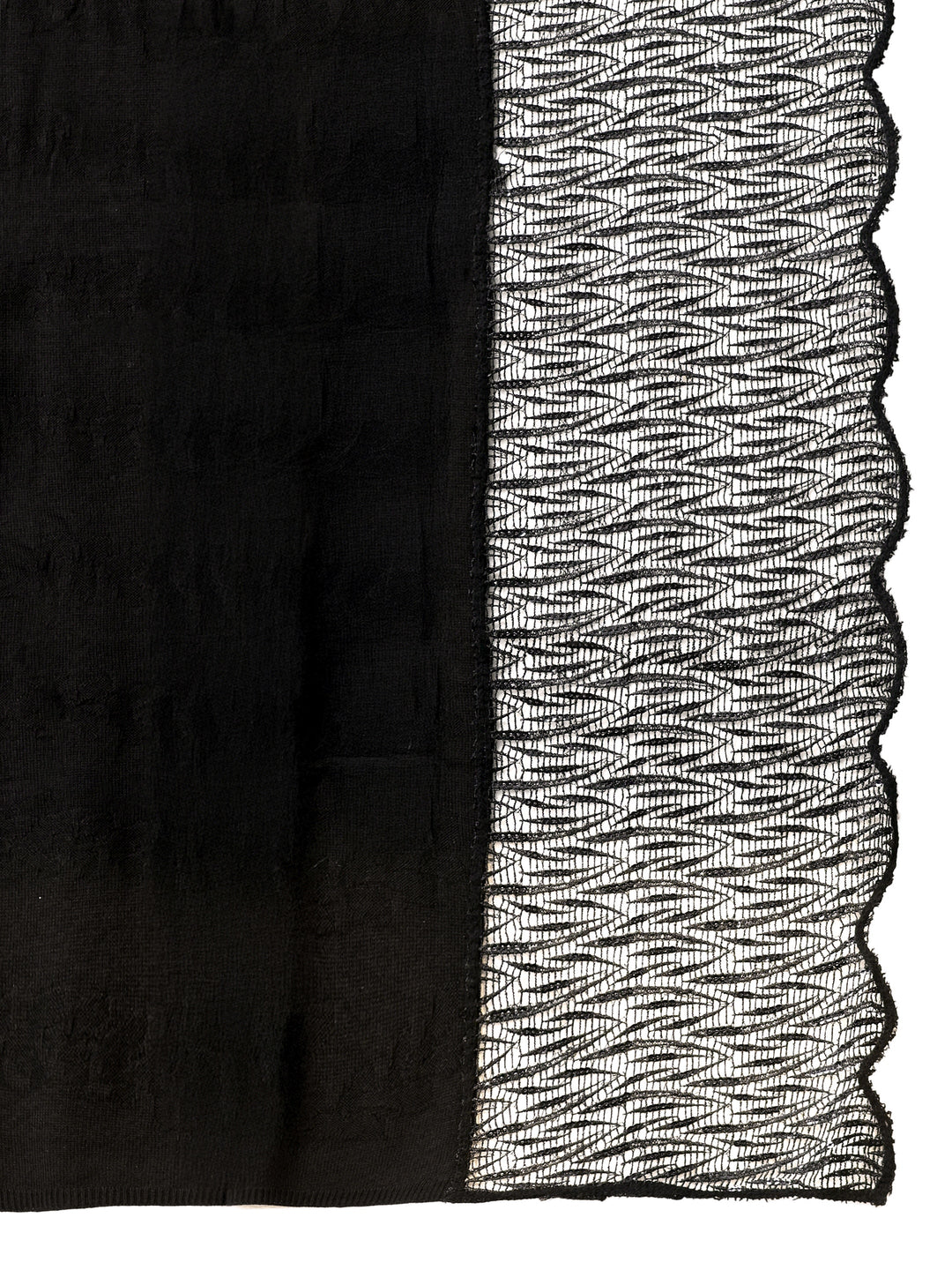  Libas Black Acrylic Wrap Shawl with Lace Border 