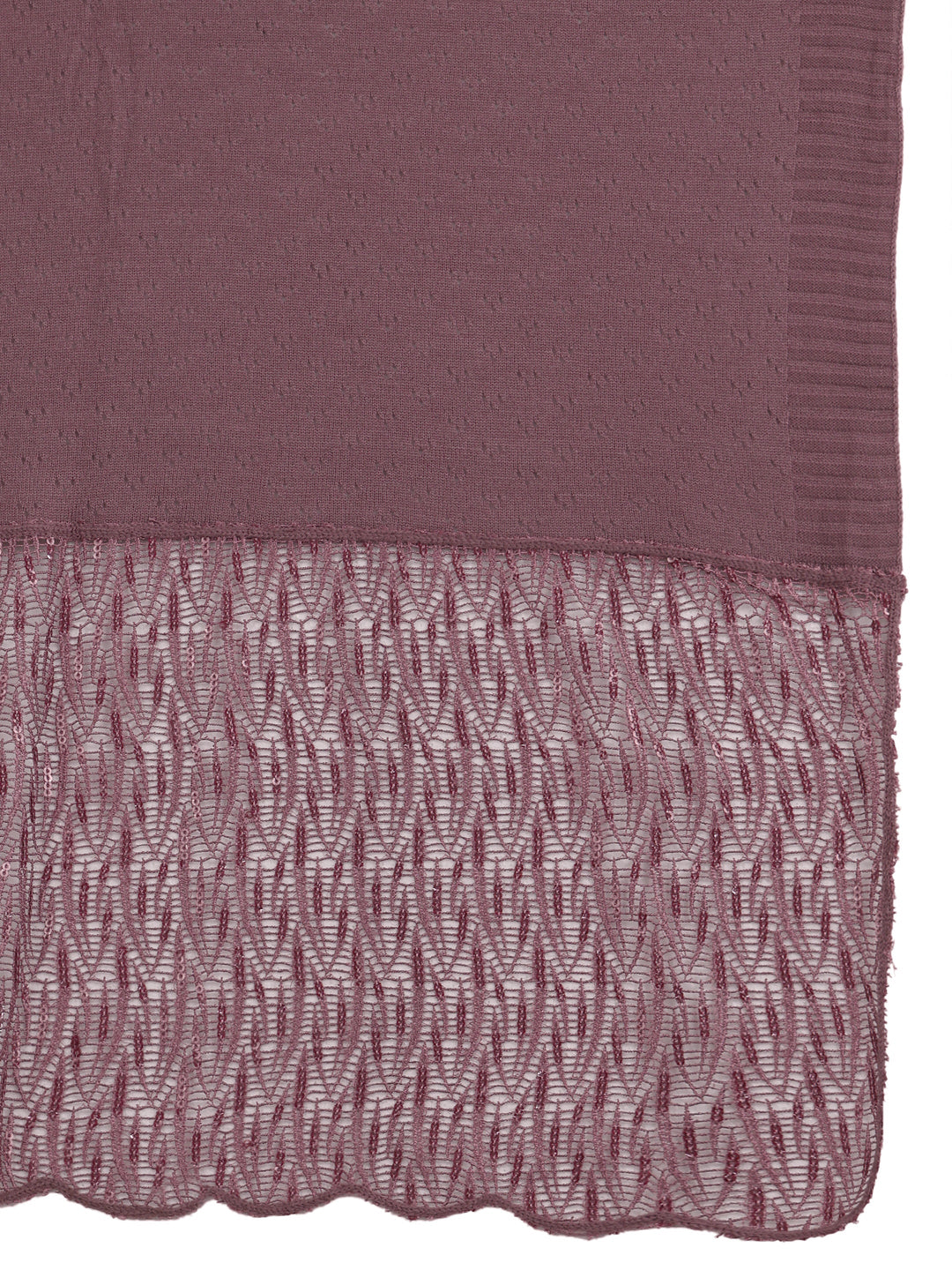  Libas Mauve Acrylic Wrap Shawl with Lace Border 