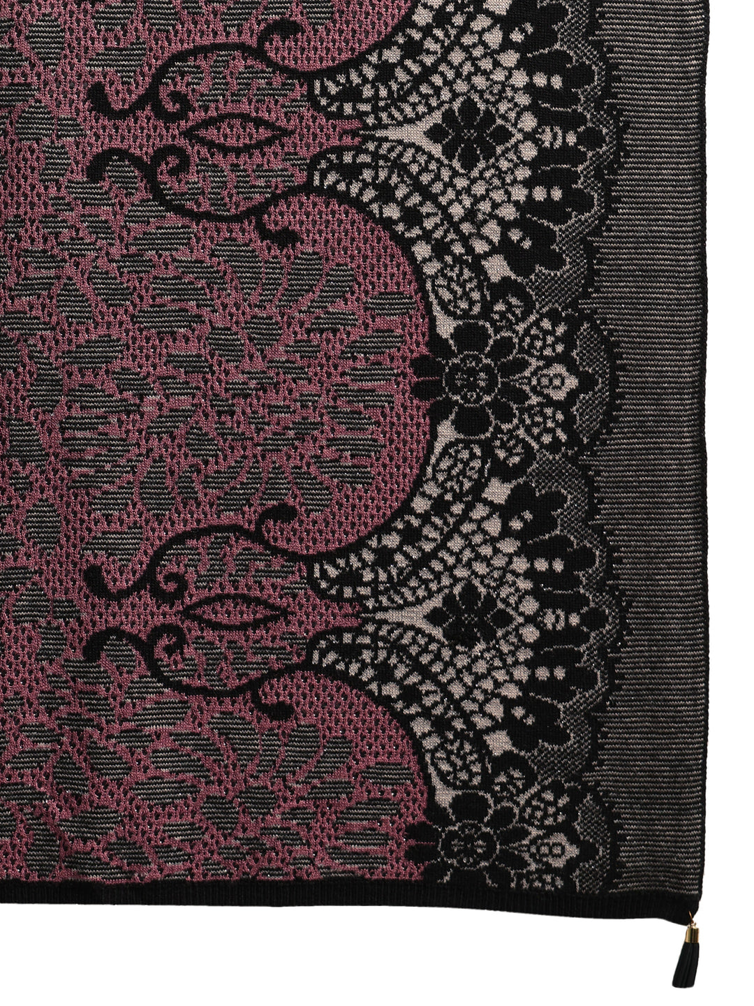  Libas Pink Ethnic Knitted Acrylic Wrap Shawl 