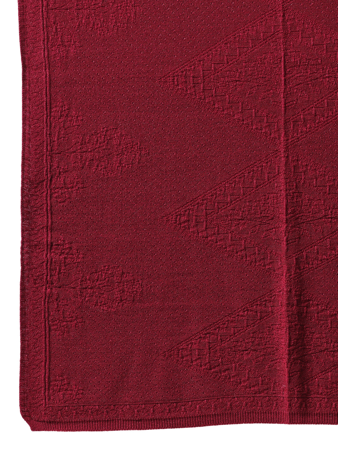  Libas Maroon Knitted Acrylic Wrap Shawl 