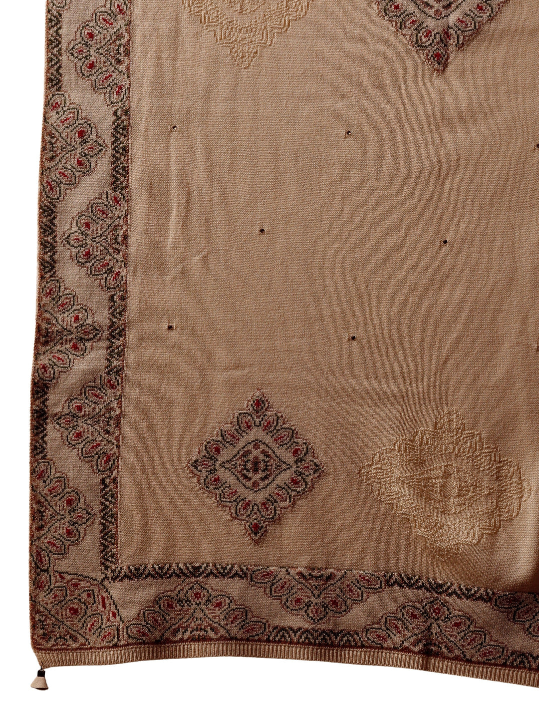  Libas Beige Knitted Acrylic Wrap Shawl 