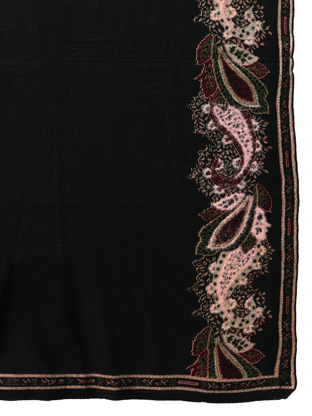  Libas Black Paisley Knitted Acrylic Wrap Shawl 