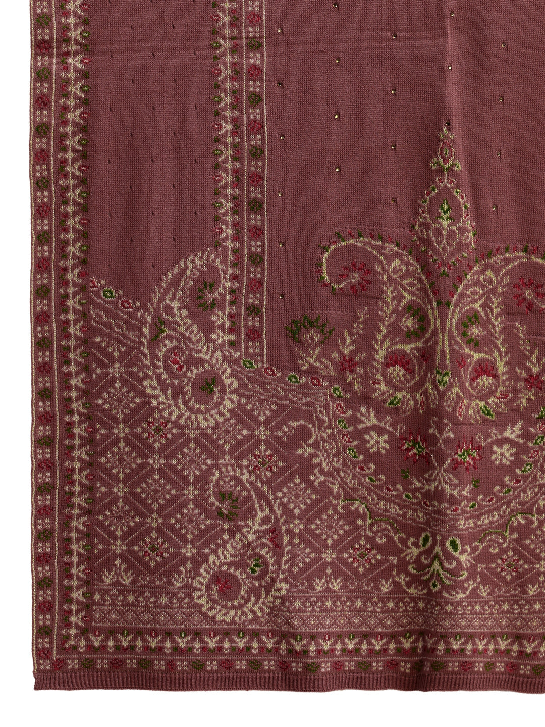  Libas Mauve Paisley Knitted Acrylic Shawl 