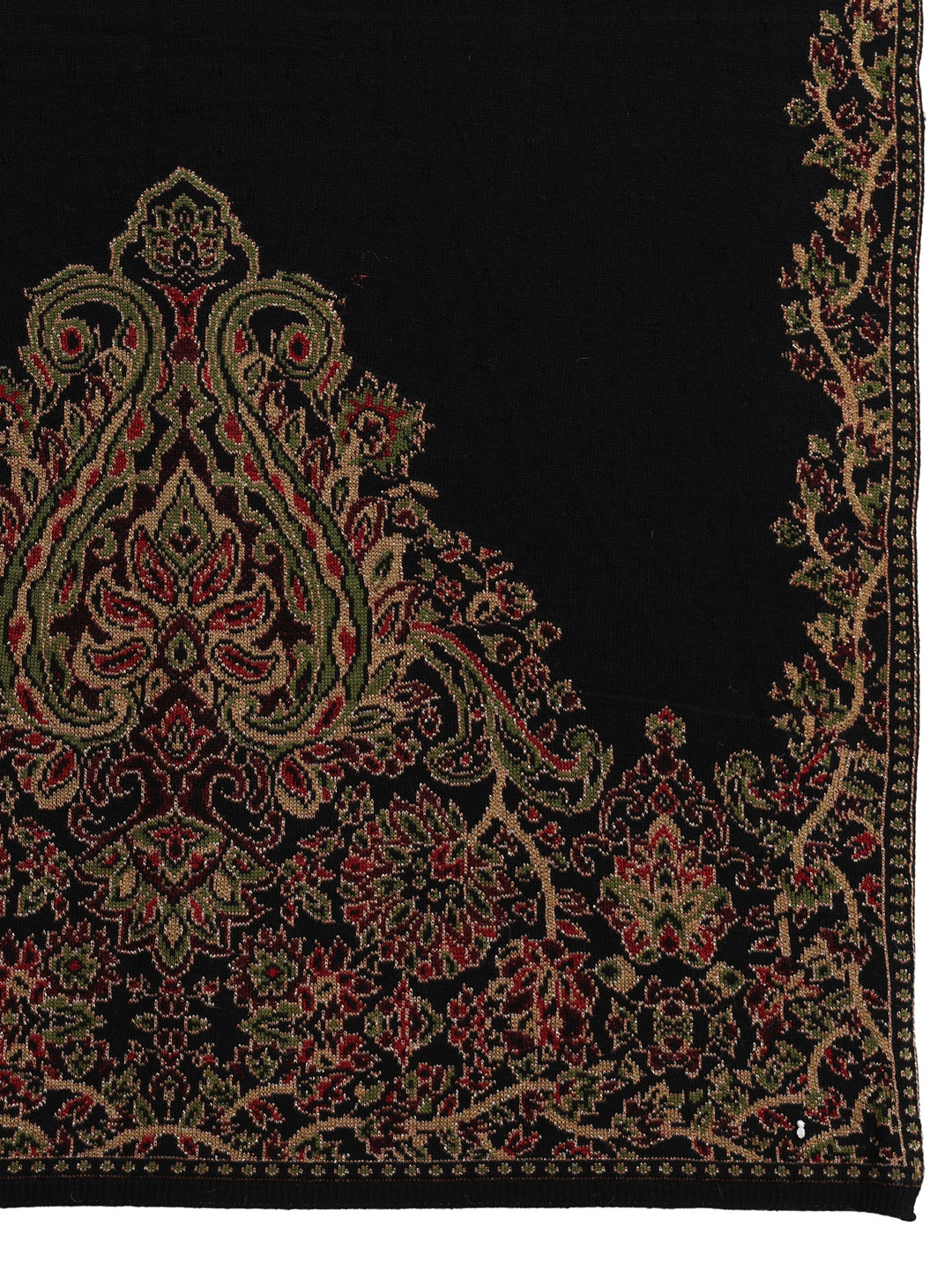  Libas Black Floral Knitted Acrylic Wrap Shawl 