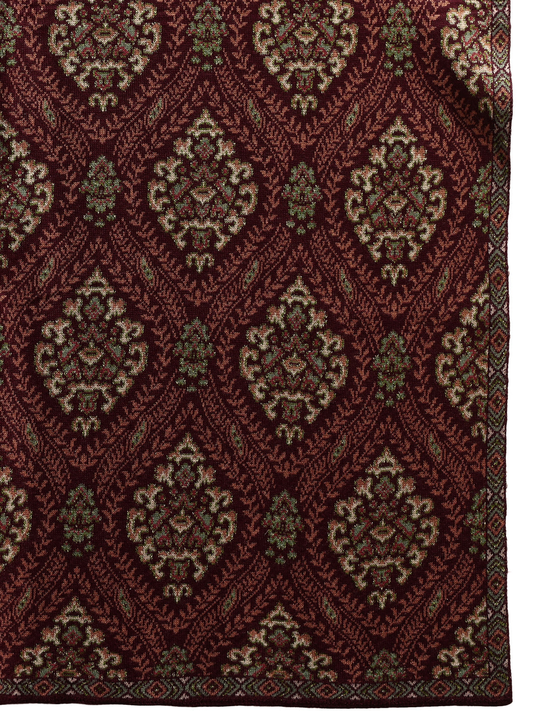  Libas Maroon Ethnic Knitted Acrylic Wrap Shawl 